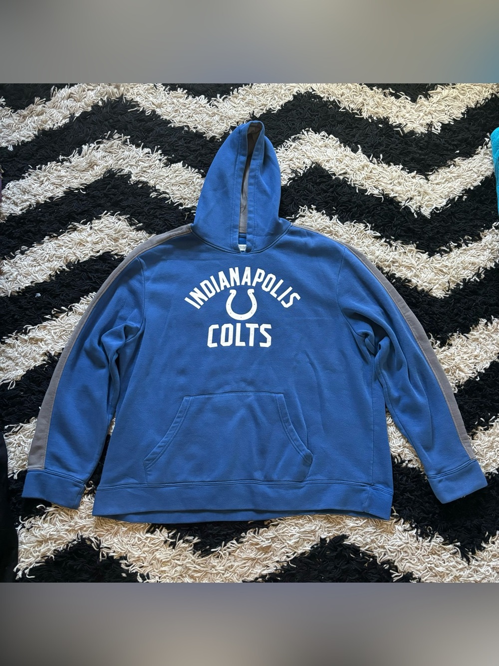 NFL Team Apparel Streetwear Indianapolis Colts Sweatshirt Blue White Grey Hoodie